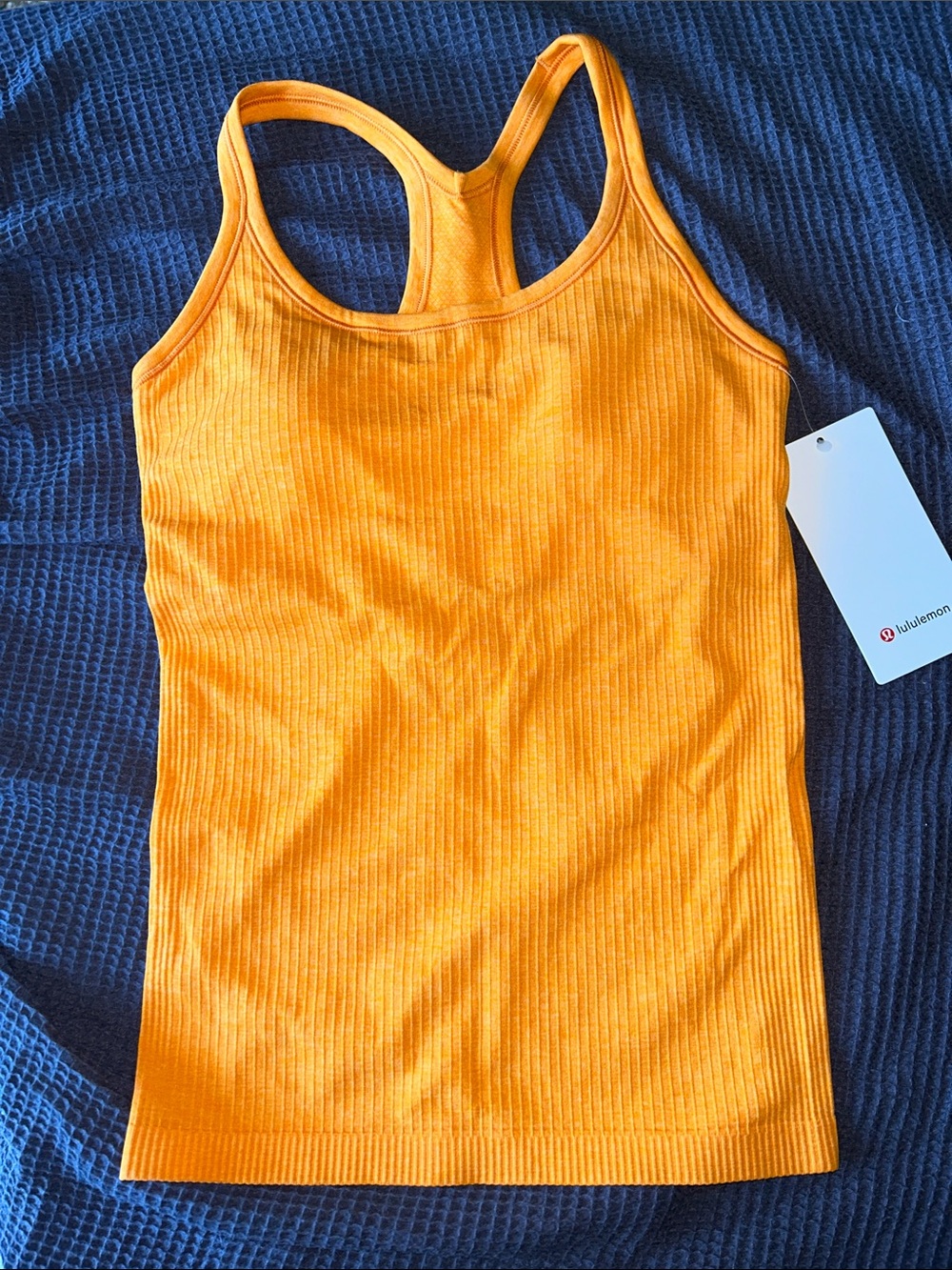 Lululemon Ebb to street Women's Orange Ribbed Racerback Tank